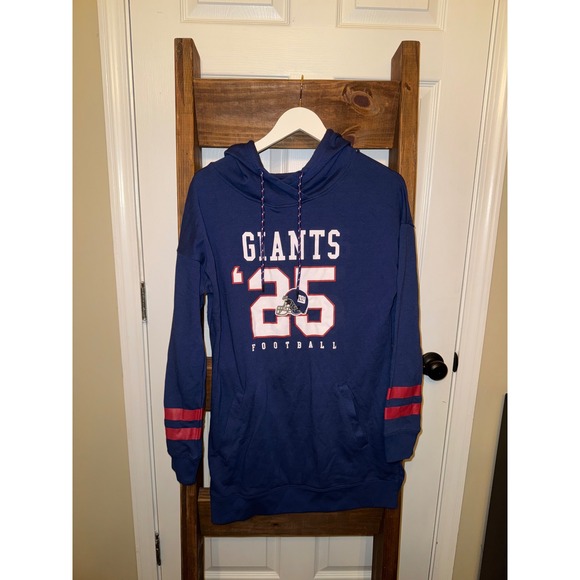 NFL Team Apparel Tops - New York Giants Womens Football Hoodie Dress Size XL Navy Red NFL Team Apparel